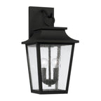 Capital Lighting 953321BK Black 10''w X 20''h 2-light Outdoor Tapered Wall Lantern In Black With Ripple Glass Image 1