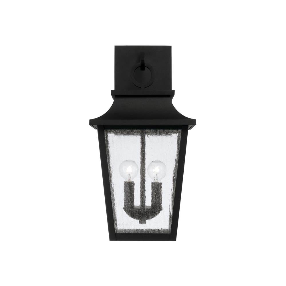 Capital Lighting 953321BK Black 10''w X 20''h 2-light Outdoor Tapered Wall Lantern In Black With Ripple Glass Image 3