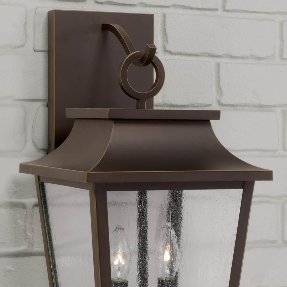 Capital Lighting 953321OZ Oiled Bronze 11''w X 20''h 2-light Outdoor Tapered Wall Lantern In Oiled Bronze With Ripple Glass Image 4