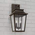 Capital Lighting Chandler 10''w X 20''h 2-light Outdoor Tapered Wall Lantern In Black With Ripple Glass