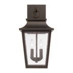 Capital Lighting 953321OZ Oiled Bronze 11''w X 20''h 2-light Outdoor Tapered Wall Lantern In Oiled Bronze With Ripple Glass Image 3
