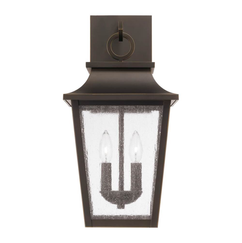 Capital Lighting 953321OZ Oiled Bronze 11''w X 20''h 2-light Outdoor Tapered Wall Lantern In Oiled Bronze With Ripple Glass Image 3