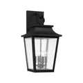 Capital Lighting 953341BK Black 12''w X 24''h 4-light Outdoor Tapered Wall Lantern In Black With Ripple Glass Image 1