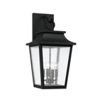 Capital Lighting 953341BK Black 12''w X 24''h 4-light Outdoor Tapered Wall Lantern In Black With Ripple Glass Image 1