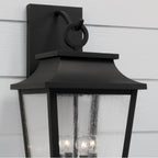 Capital Lighting 953341BK Black 12''w X 24''h 4-light Outdoor Tapered Wall Lantern In Black With Ripple Glass Image 4