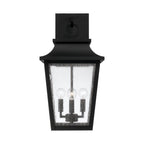 Capital Lighting 953341BK Black 12''w X 24''h 4-light Outdoor Tapered Wall Lantern In Black With Ripple Glass Image 3