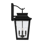 Capital Lighting 953341BK Black 12''w X 24''h 4-light Outdoor Tapered Wall Lantern In Black With Ripple Glass Image 2