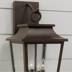 Capital Lighting 953341OZ Oiled Bronze 13''w X 24''h 4-light Outdoor Tapered Wall Lantern In Oiled Bronze With Ripple Glass Image 4