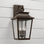Capital Lighting Chandler 12''w X 24''h 4-light Outdoor Tapered Wall Lantern In Black With Ripple Glass