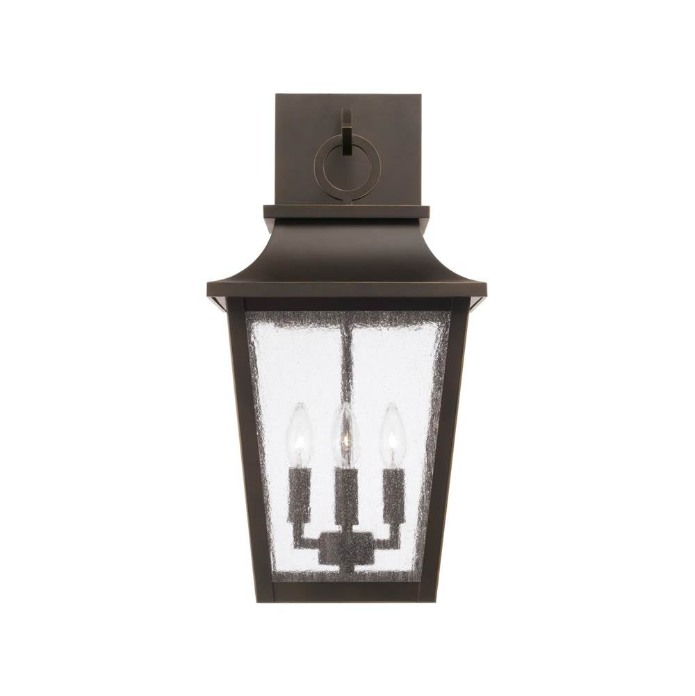 Capital Lighting 953341OZ Oiled Bronze 13''w X 24''h 4-light Outdoor Tapered Wall Lantern In Oiled Bronze With Ripple Glass Image 3