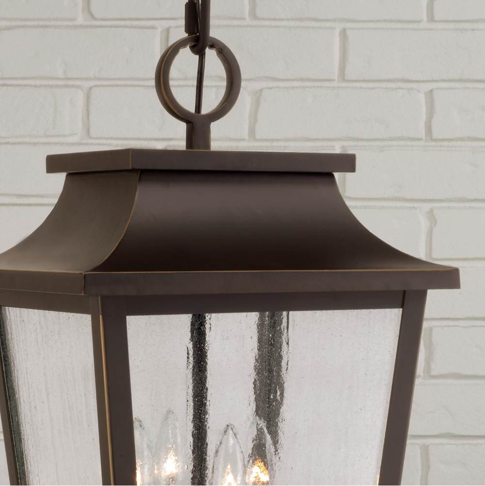 Capital Lighting 953344OZ Oiled Bronze 12''w X 21''h 4-light Outdoor Tapered Hanging Lantern In Oiled Bronze With Ripple Glass Image 2