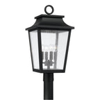 Capital Lighting 953345BK Black 12''w X 23.75''h 4-light Outdoor Tapered Post Lantern In Black With Ripple Glass Image 1