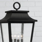 Capital Lighting 953345BK Black 12''w X 23.75''h 4-light Outdoor Tapered Post Lantern In Black With Ripple Glass Image 3