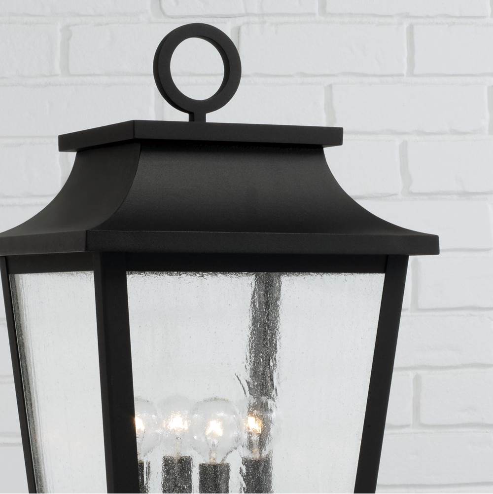 Capital Lighting 953345BK Black 12''w X 23.75''h 4-light Outdoor Tapered Post Lantern In Black With Ripple Glass Image 3