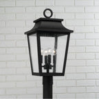 Capital Lighting Chandler 12''w X 23.75''h 4-light Outdoor Tapered Post Lantern In Black With Ripple Glass