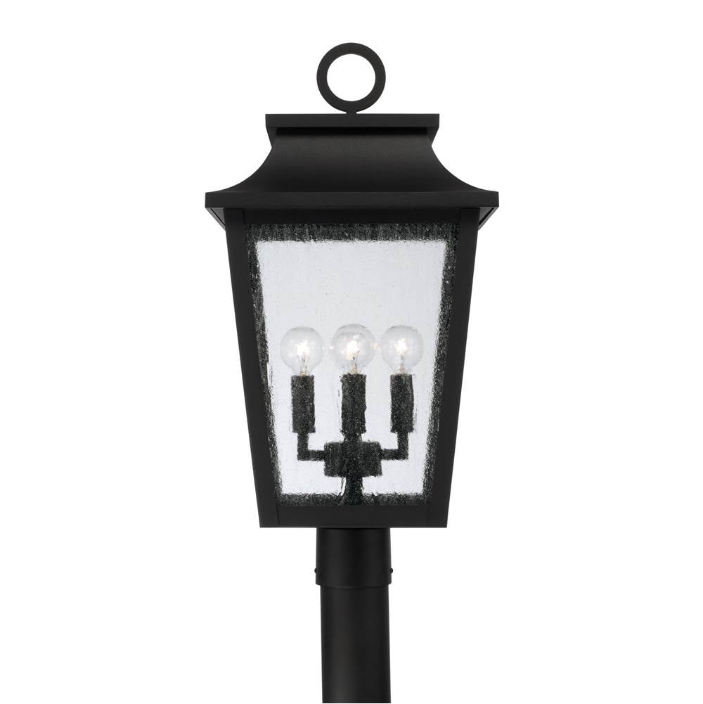 Capital Lighting 953345BK Black 12''w X 23.75''h 4-light Outdoor Tapered Post Lantern In Black With Ripple Glass Image 2