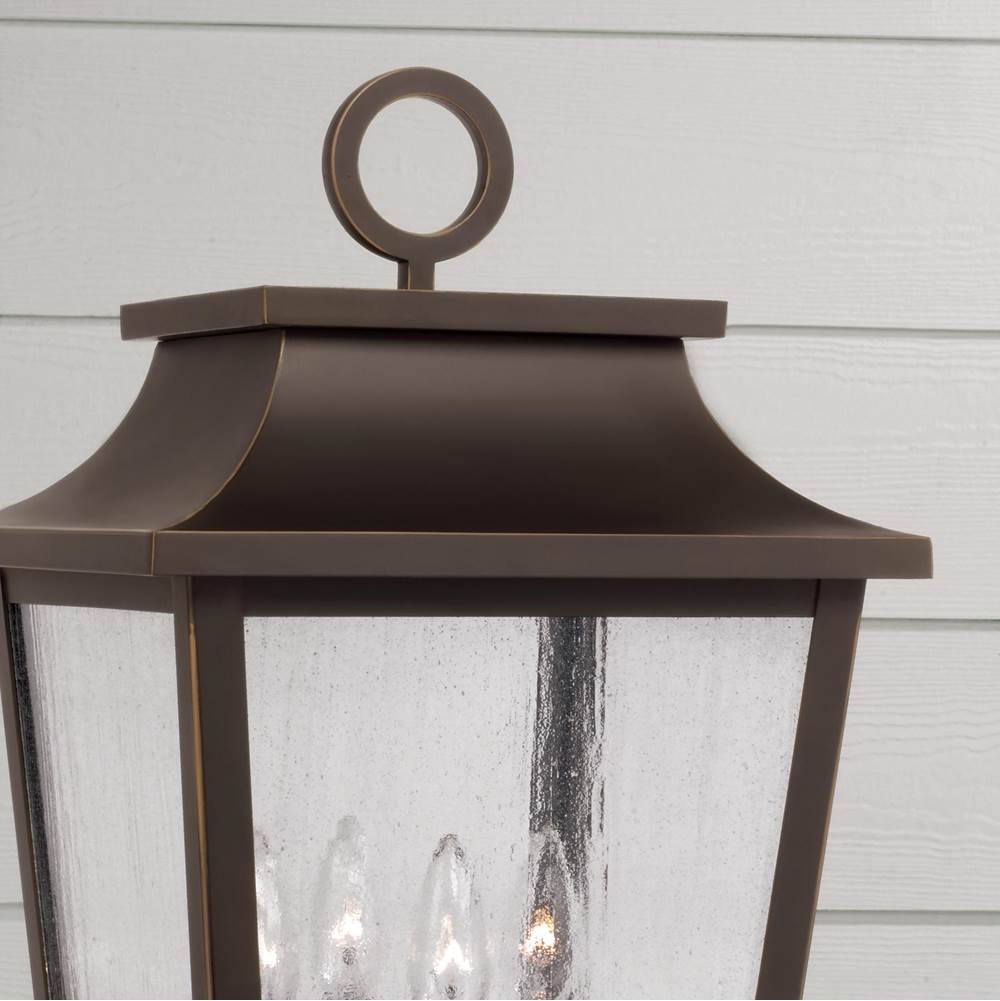 Capital Lighting 953345OZ Oiled Bronze 13''w X 23.75''h 4-light Outdoor Tapered Post Lantern In Oiled Bronze With Ripple Glass Image 3