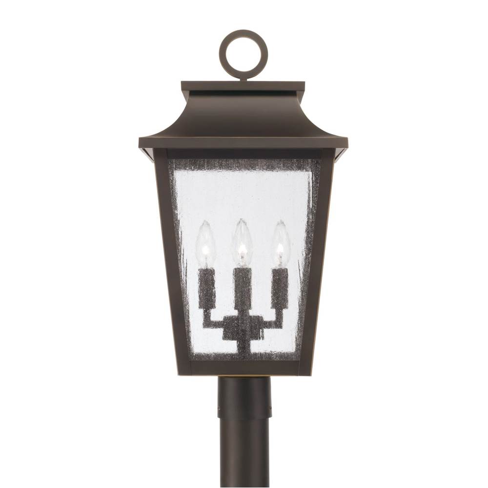 Capital Lighting 953345OZ Oiled Bronze 13''w X 23.75''h 4-light Outdoor Tapered Post Lantern In Oiled Bronze With Ripple Glass Image 2