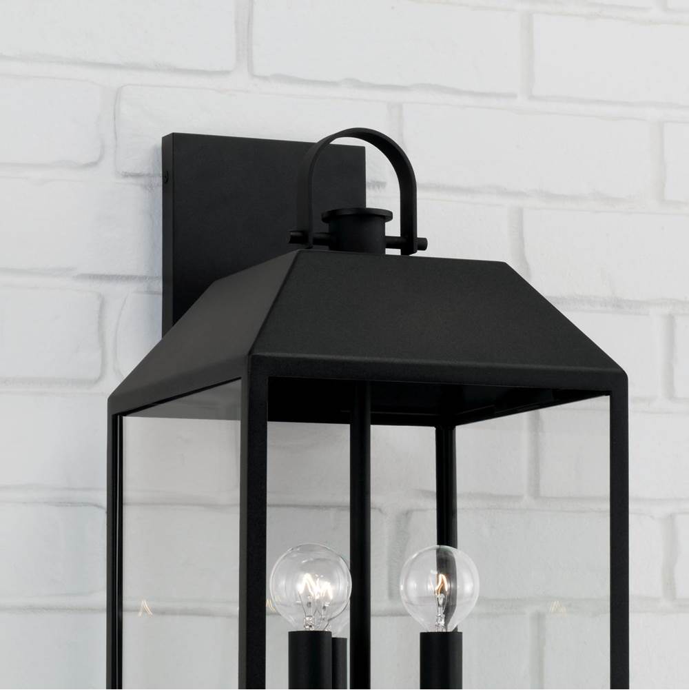 Capital Lighting 953432BK Black 9.50''w X 19.25''h 3-light Outdoor Square Rectangle Wall Lantern In Black With Clear Glass Image 4