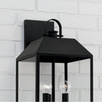 Capital Lighting 953432BK Black 9.50''w X 19.25''h 3-light Outdoor Square Rectangle Wall Lantern In Black With Clear Glass Image 4