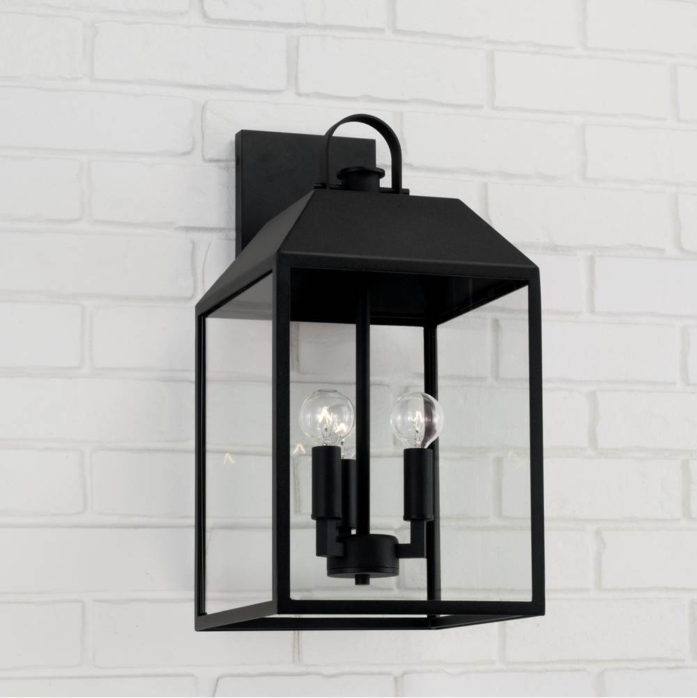 Capital Lighting 953432BK Black 9.50''w X 19.25''h 3-light Outdoor Square Rectangle Wall Lantern In Black With Clear Glass Image 5