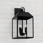 Capital Lighting 953432BK Black 9.50''w X 19.25''h 3-light Outdoor Square Rectangle Wall Lantern In Black With Clear Glass Image 5