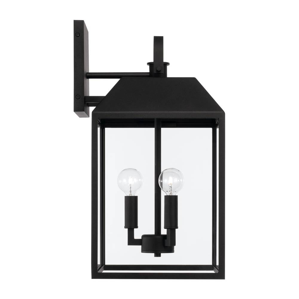 Capital Lighting 953432BK Black 9.50''w X 19.25''h 3-light Outdoor Square Rectangle Wall Lantern In Black With Clear Glass Image 2
