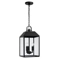 Capital Lighting 953434BK Black 9.50''w X 19.50''h 3-light Outdoor Square Rectangle Hanging Lantern In Black With Clear Glass Image 1