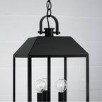 Capital Lighting 953434BK Black 9.50''w X 19.50''h 3-light Outdoor Square Rectangle Hanging Lantern In Black With Clear Glass Image 3