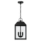 Capital Lighting 953434BK Black 9.50''w X 19.50''h 3-light Outdoor Square Rectangle Hanging Lantern In Black With Clear Glass Image 2