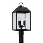 Capital Lighting 953435BK Black 9.50''w X 21.50''h 3-light Outdoor Square Rectangle Post Lantern In Black With Clear Glass Image 1