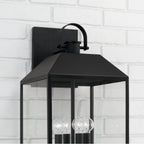 Capital Lighting 953443BK Black 11.25''w X 22''h 4-light Outdoor Square Rectangle Wall Lantern In Black With Clear Glass Image 4