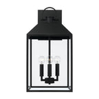 Capital Lighting 953443BK Black 11.25''w X 22''h 4-light Outdoor Square Rectangle Wall Lantern In Black With Clear Glass Image 3