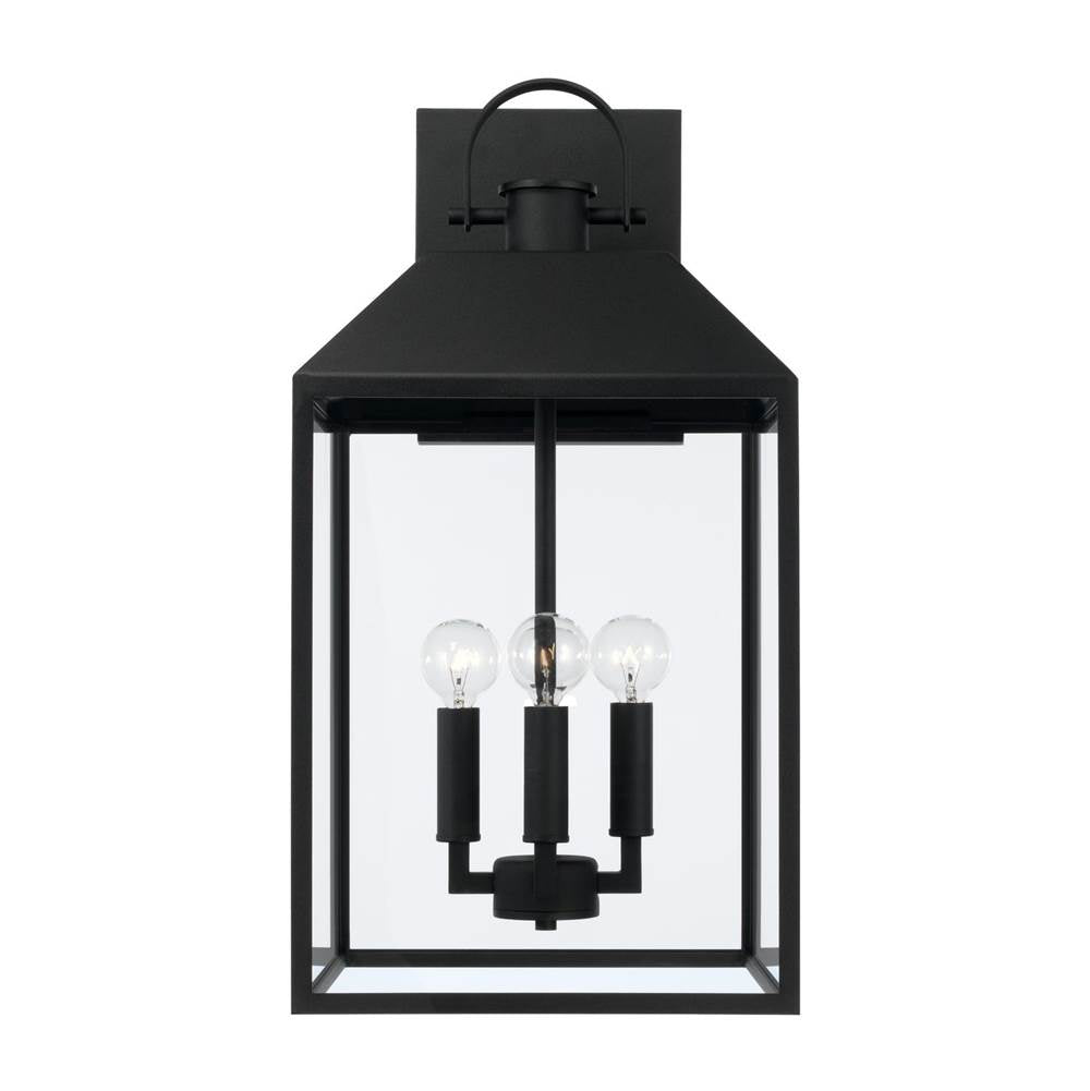 Capital Lighting 953443BK Black 11.25''w X 22''h 4-light Outdoor Square Rectangle Wall Lantern In Black With Clear Glass Image 3