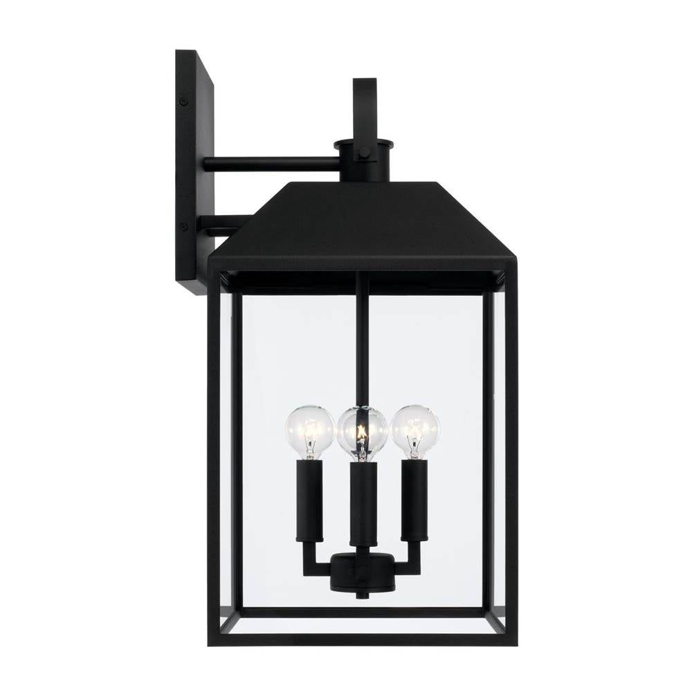 Capital Lighting 953443BK Black 11.25''w X 22''h 4-light Outdoor Square Rectangle Wall Lantern In Black With Clear Glass Image 2