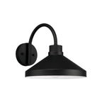 Capital Lighting 953511BK Black 11.25''w X 10.50''h 1-light Outdoor Cone Wall Lantern Barn Light In Black With White Interior Image 1