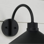 Capital Lighting 953511BK Black 11.25''w X 10.50''h 1-light Outdoor Cone Wall Lantern Barn Light In Black With White Interior Image 4