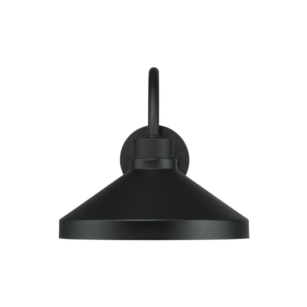 Capital Lighting 953511BK Black 11.25''w X 10.50''h 1-light Outdoor Cone Wall Lantern Barn Light In Black With White Interior Image 3