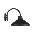 Capital Lighting 953511BK Black 11.25''w X 10.50''h 1-light Outdoor Cone Wall Lantern Barn Light In Black With White Interior Image 2