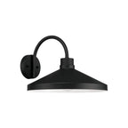 Capital Lighting 953512BK Black 14.25''w X 10.50''h 1-light Outdoor Cone Wall Lantern Barn Light In Black With White Interior Image 1