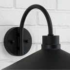Capital Lighting 953512BK Black 14.25''w X 10.50''h 1-light Outdoor Cone Wall Lantern Barn Light In Black With White Interior Image 4