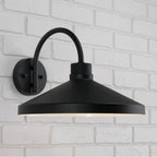 Capital Lighting 953512BK Black 14.25''w X 10.50''h 1-light Outdoor Cone Wall Lantern Barn Light In Black With White Interior Image 5
