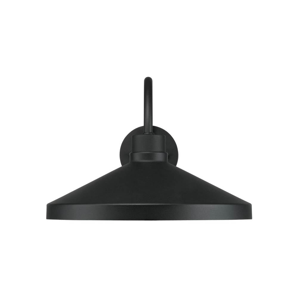 Capital Lighting 953512BK Black 14.25''w X 10.50''h 1-light Outdoor Cone Wall Lantern Barn Light In Black With White Interior Image 3