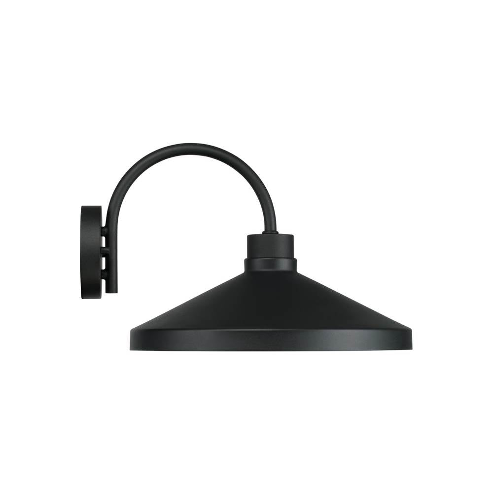 Capital Lighting 953512BK Black 14.25''w X 10.50''h 1-light Outdoor Cone Wall Lantern Barn Light In Black With White Interior Image 2