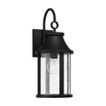 Capital Lighting 953611BK Black 7.50''w X 19''h 1-light Outdoor Cylindrical Wall Lantern In Black With Seeded Glass Image 1