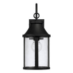 Capital Lighting 953611BK Black 7.50''w X 19''h 1-light Outdoor Cylindrical Wall Lantern In Black With Seeded Glass Image 3