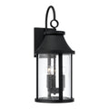 Capital Lighting 953631BK Black 9.75''w X 24.50''h 3-light Outdoor Cylindrical Wall Lantern In Black With Seeded Glass Image 1