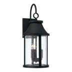 Capital Lighting 953631BK Black 9.75''w X 24.50''h 3-light Outdoor Cylindrical Wall Lantern In Black With Seeded Glass Image 1