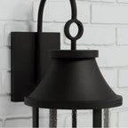 Capital Lighting 953631BK Black 9.75''w X 24.50''h 3-light Outdoor Cylindrical Wall Lantern In Black With Seeded Glass Image 4
