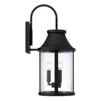 Capital Lighting 953631BK Black 9.75''w X 24.50''h 3-light Outdoor Cylindrical Wall Lantern In Black With Seeded Glass Image 2